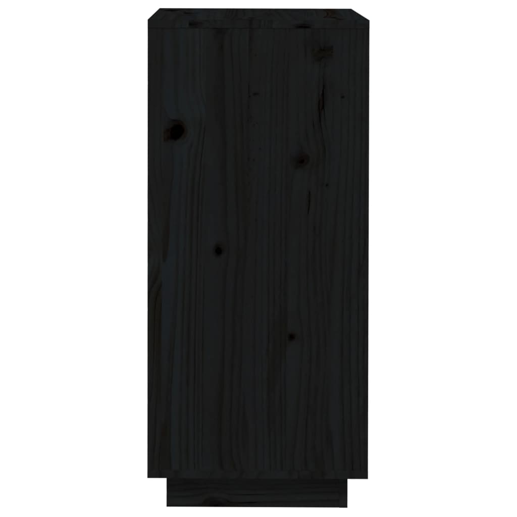 Schuhschrank 35X35X80 Cm Massivholz Kiefer Schwarz