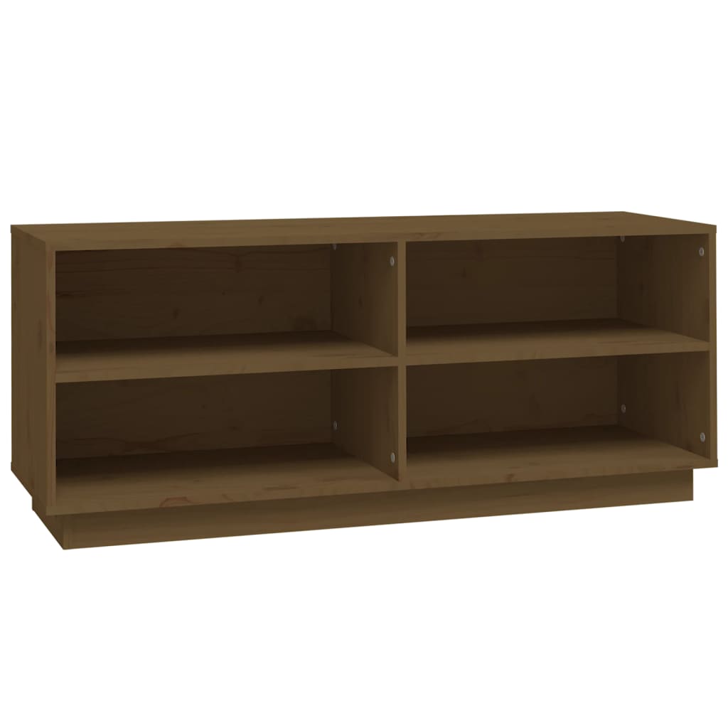 Schuhregal 110X34X45 Cm Massivholz Kiefer Honigbraun