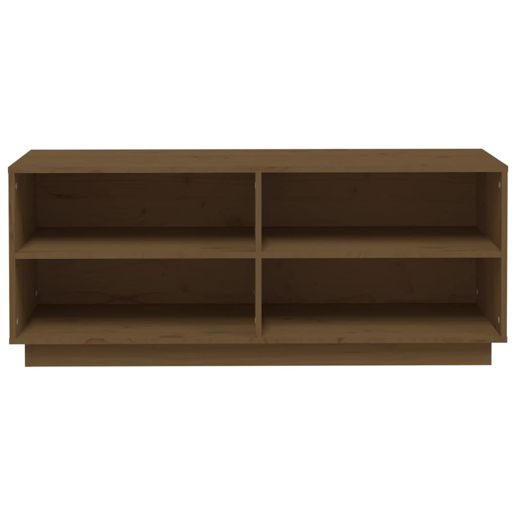 Schuhregal 110X34X45 Cm Massivholz Kiefer Honigbraun