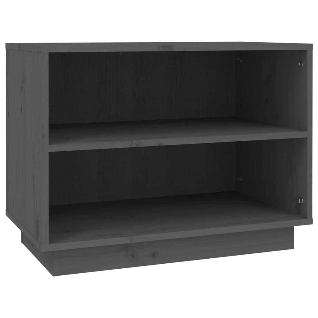 Schuhschrank 60X34X45 Cm Massivholz Kiefer Grau