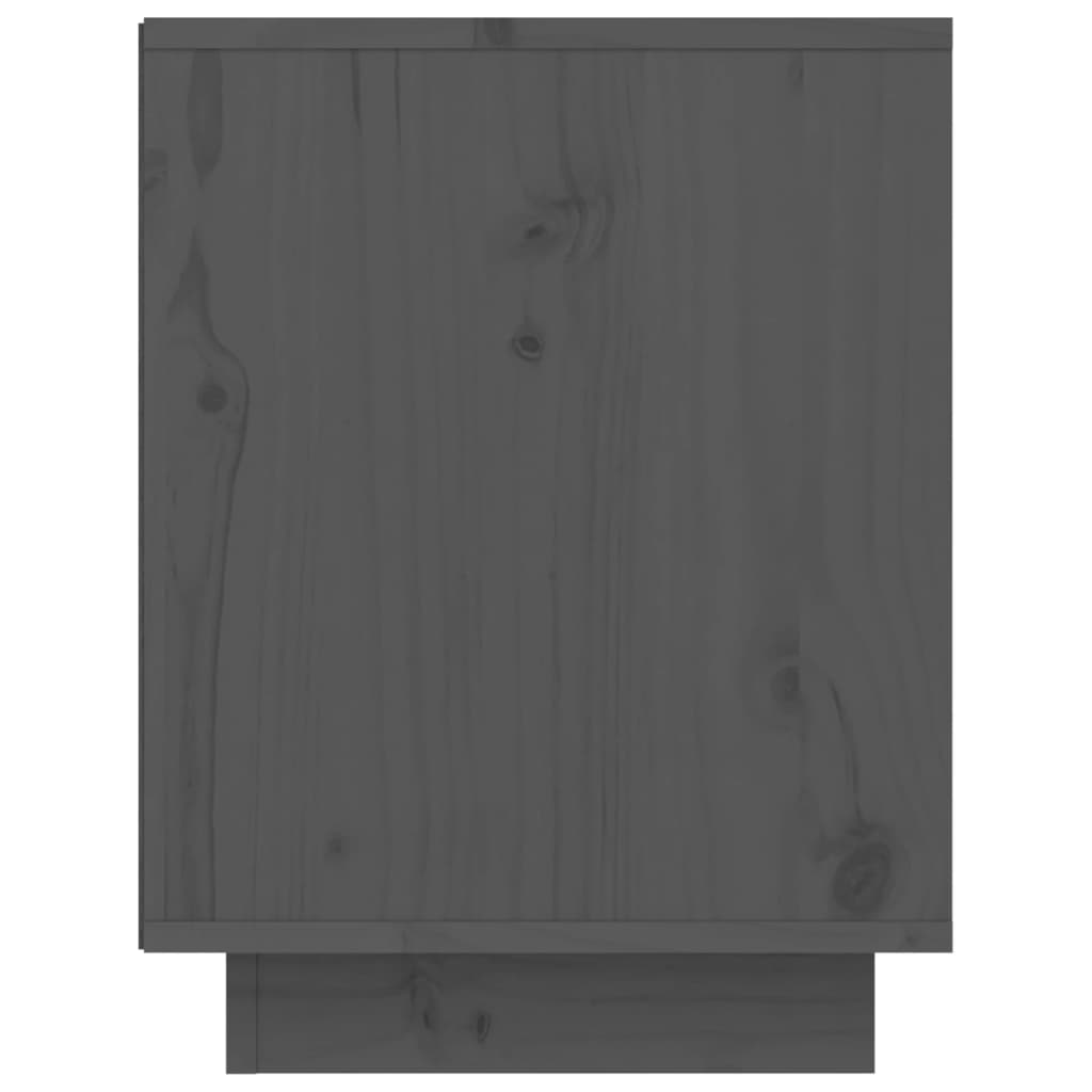 Schuhschrank 60X34X45 Cm Massivholz Kiefer Grau