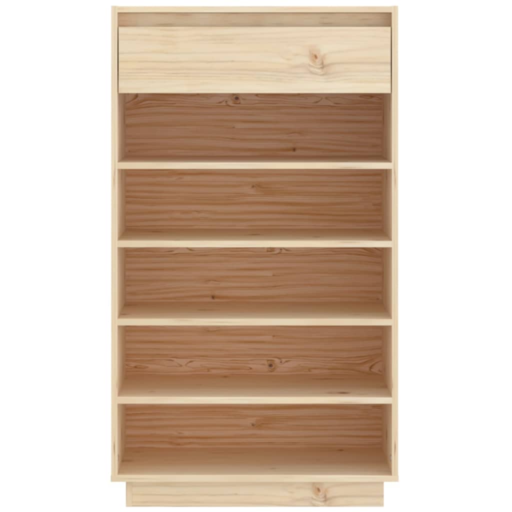 Schuhregal 60X34X105 Cm Massivholz Kiefer Natur