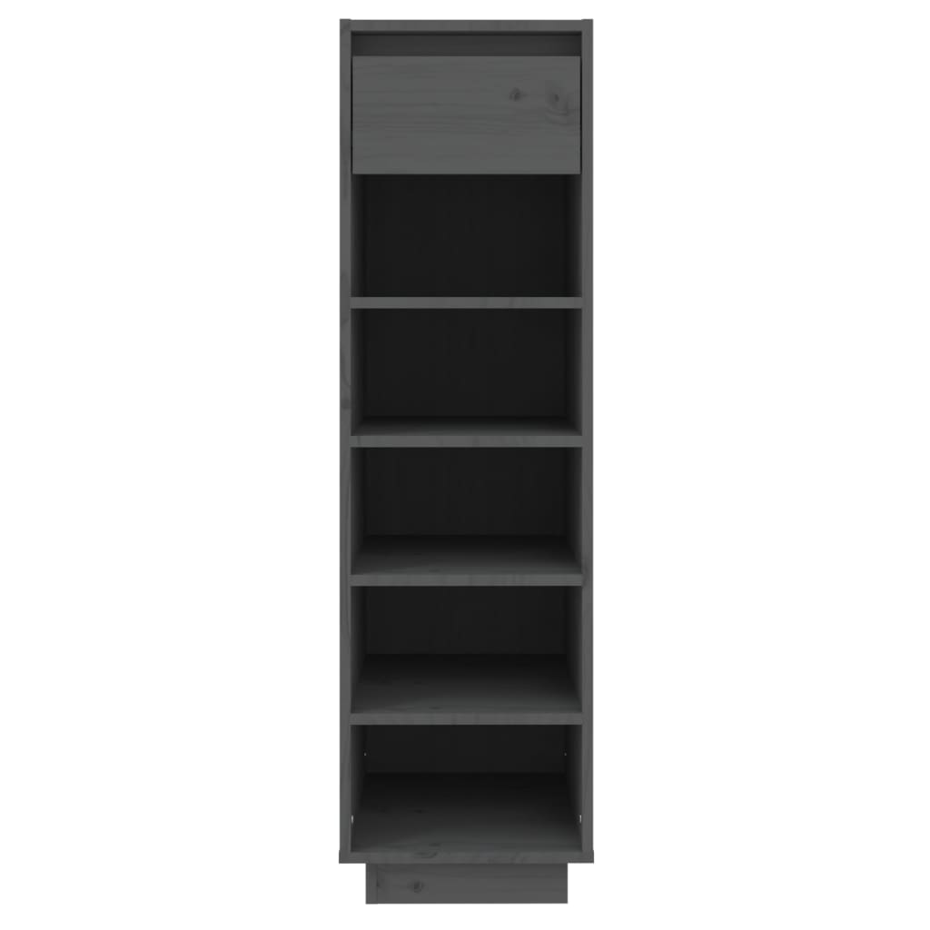 Schuhregal 30X34X105 Cm Massivholz Kiefer Grau