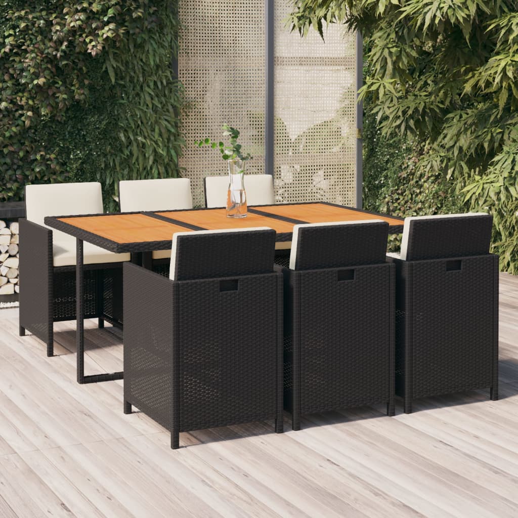 5-Tlg. Garten-Essgruppe Mit Kissen Poly Rattan