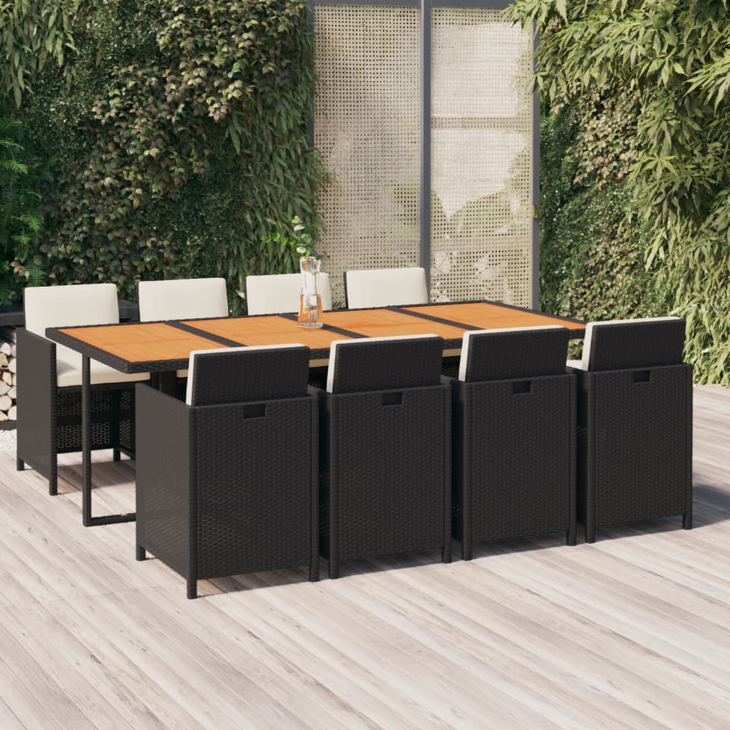 5-Tlg. Garten-Essgruppe Mit Kissen Poly Rattan