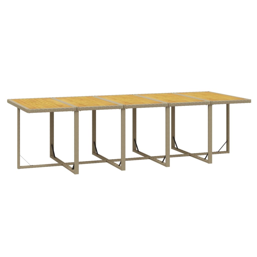15-Tlg. Garten-Essgruppe Mit Kissen Poly Rattan Beige