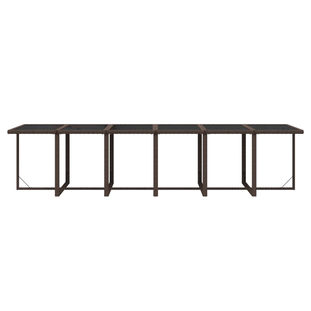 17-Tlg. Garten-Essgruppe Mit Kissen Poly Rattan Braun