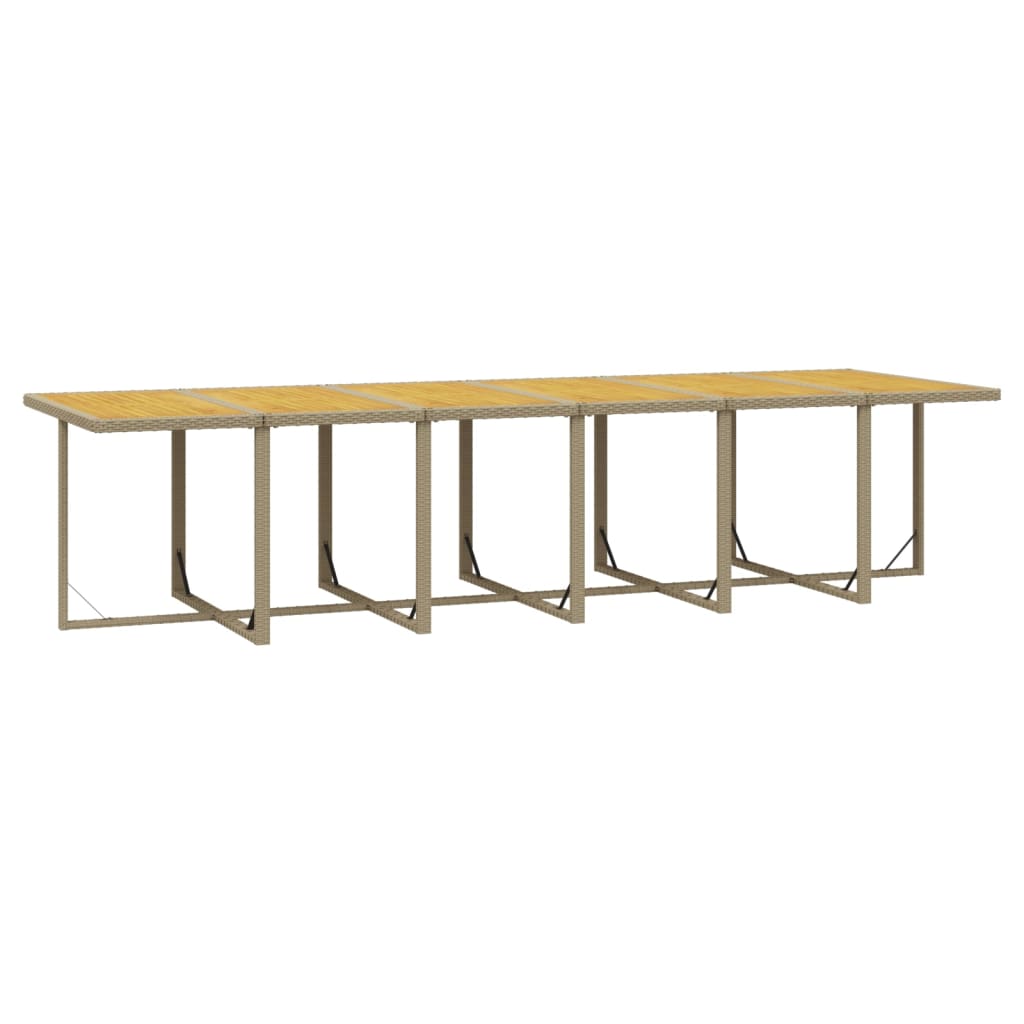 13-Tlg. Garten-Essgruppe Mit Kissen Poly Rattan Beige
