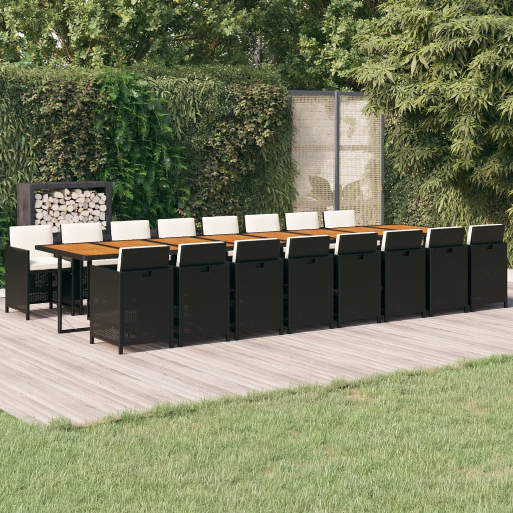 13-Tlg. Garten-Essgruppe Mit Kissen Poly Rattan Beige