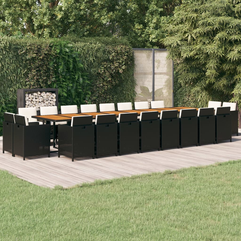 13-Tlg. Garten-Essgruppe Mit Kissen Poly Rattan Beige