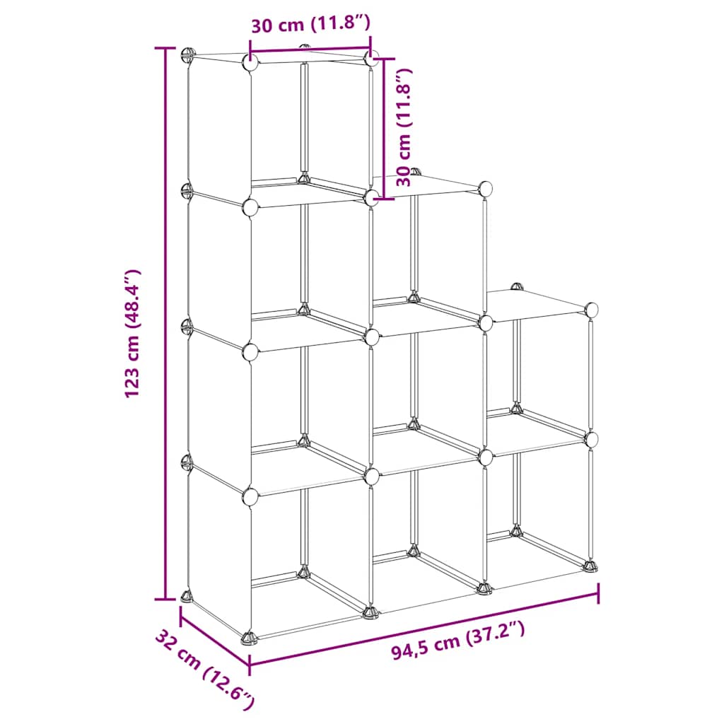 Regalsystem Mit 9 Würfeln Pp Transparent