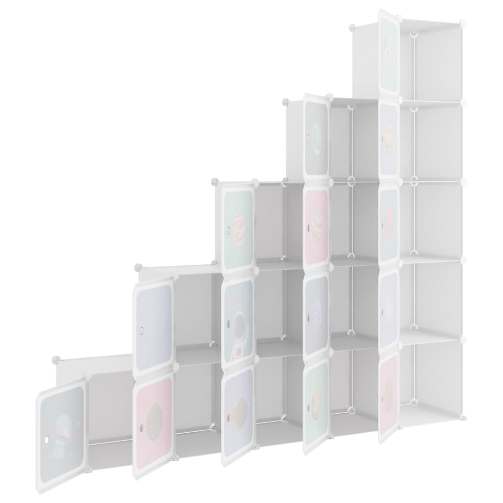 Kinderschrank Modular Mit 15 Würfeln Pp Weiß