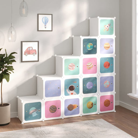 Kinderschrank Modular Mit 15 Würfeln Pp Weiß