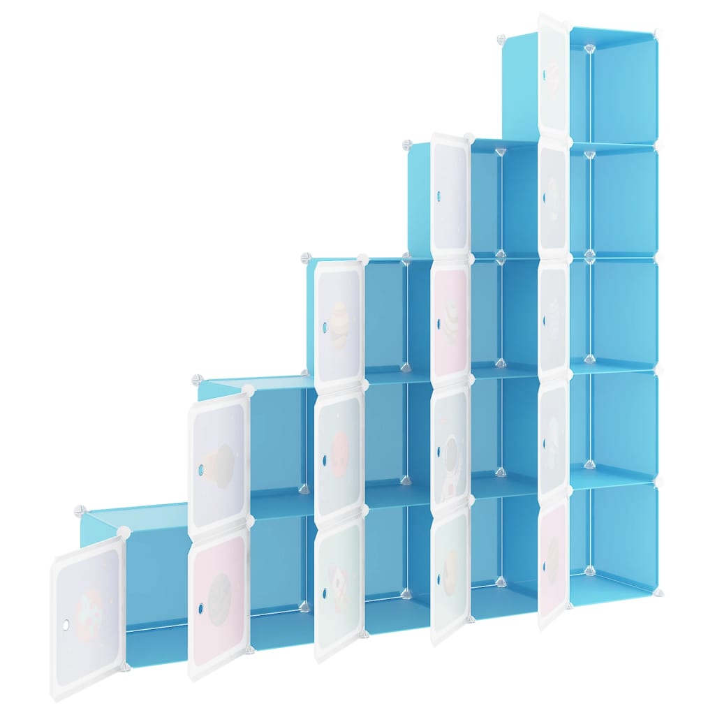 Kinderschrank Modular Mit 15 Würfeln Pp Blau