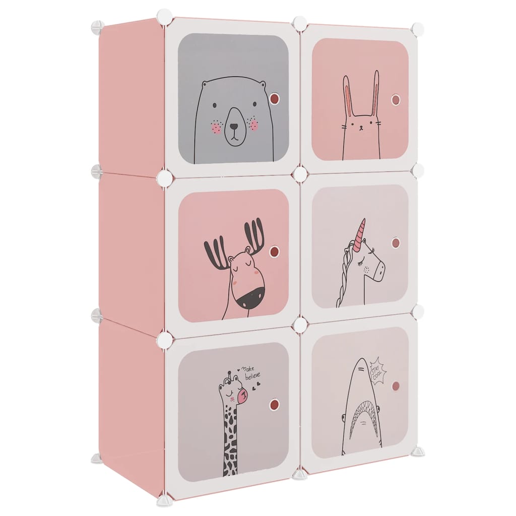 Kinderschrank Modular Mit 6 Würfeln Pp Rosa