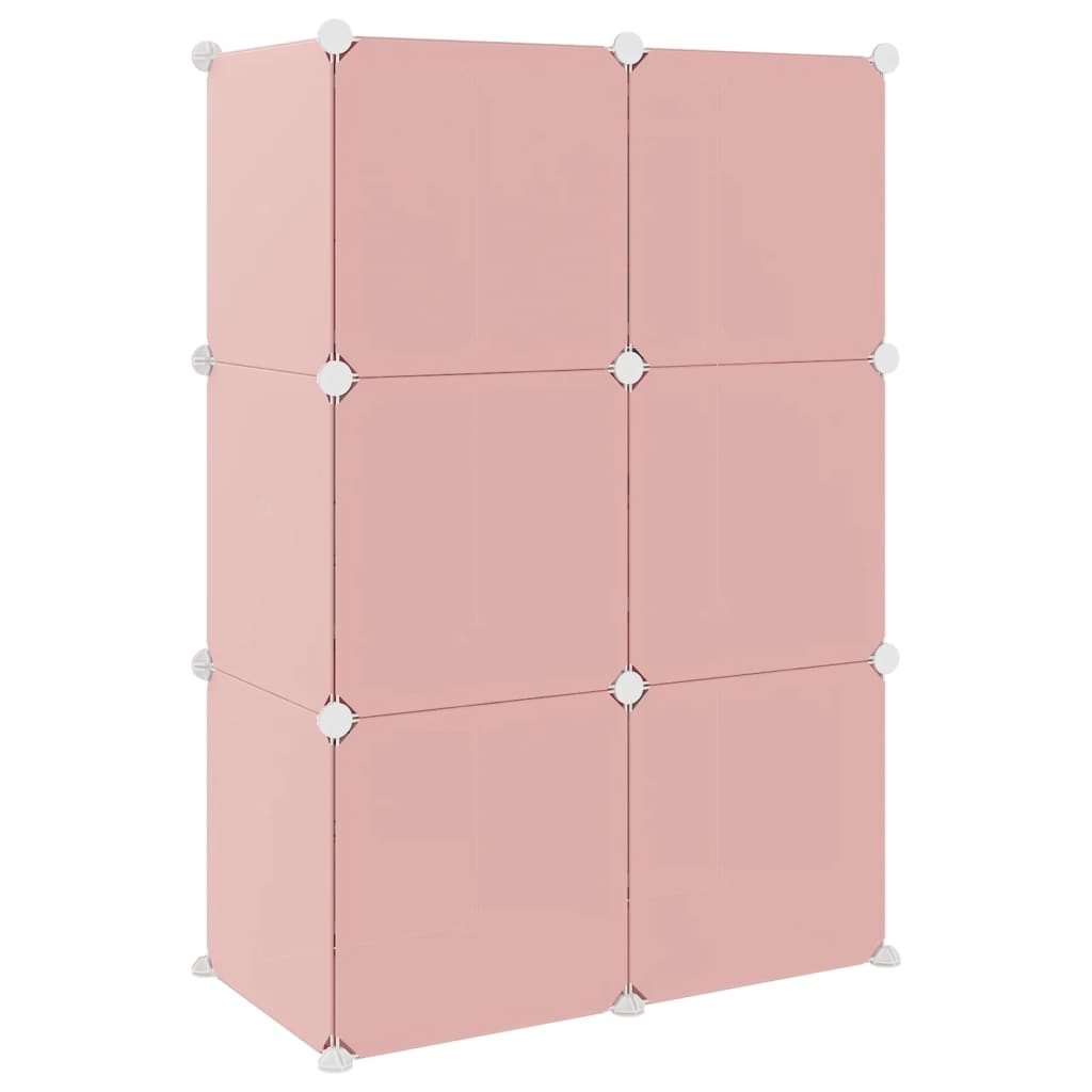 Kinderschrank Modular Mit 6 Würfeln Pp Rosa