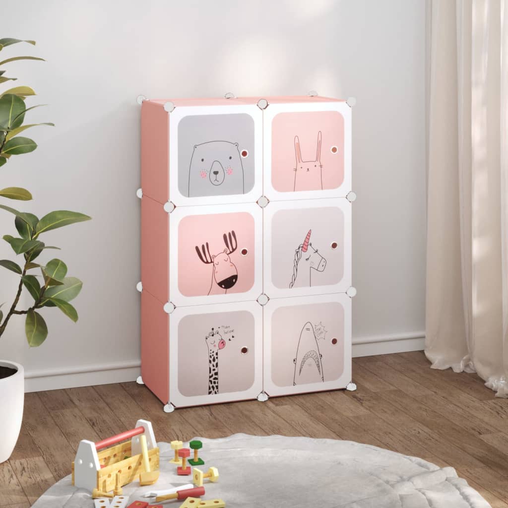 Kinderschrank Modular Mit 6 Würfeln Pp Rosa