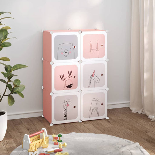 Kinderschrank Modular Mit 6 Würfeln Pp Rosa