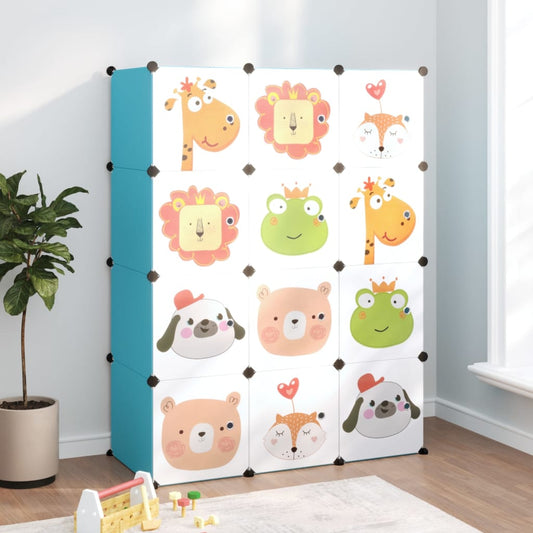 Kinderschrank Modular Mit 12 Würfeln Pp Blau