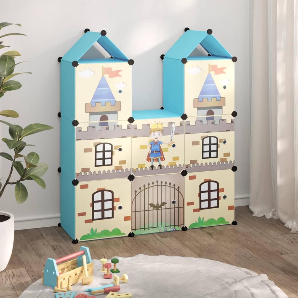 Kinderschrank Modular Mit 12 Würfeln Pp Blau