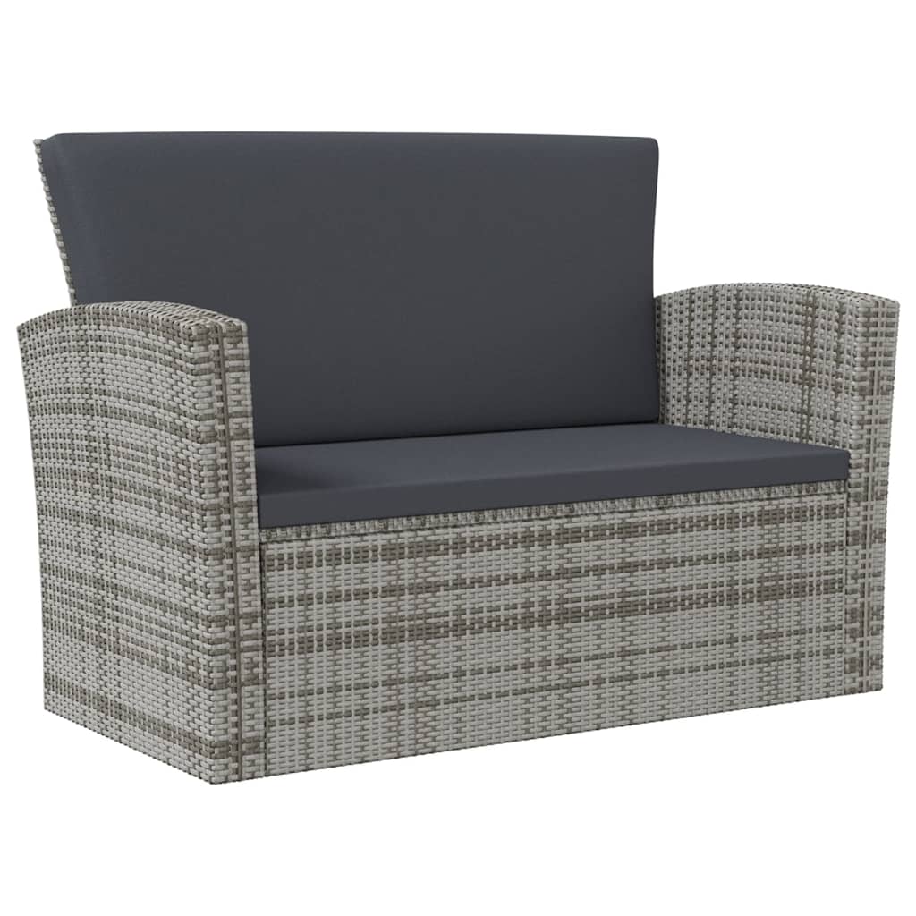 16-Tlg. Garten-Lounge-Set Mit Kissen Poly-Rattan