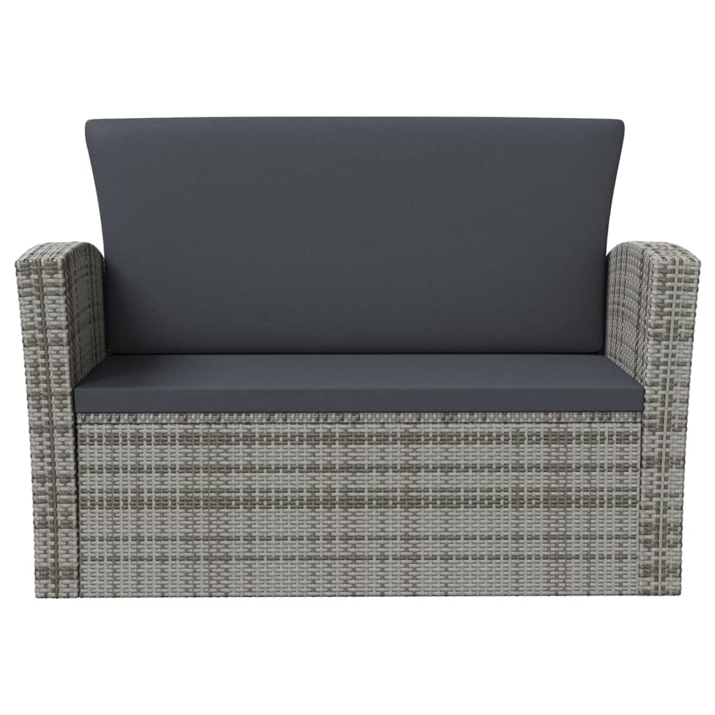 16-Tlg. Garten-Lounge-Set Mit Kissen Poly-Rattan