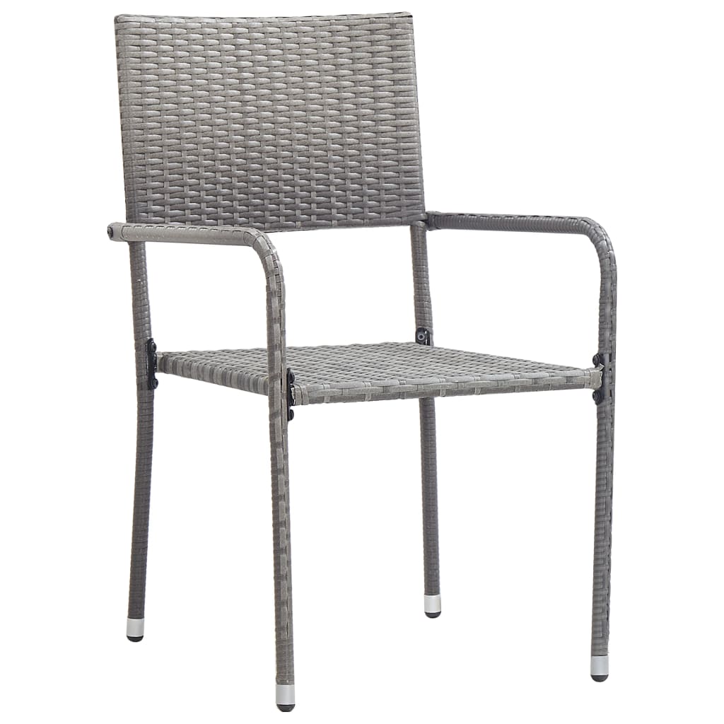 Garten-Essstühle 4 Stk. Stapelbar Polyrattan