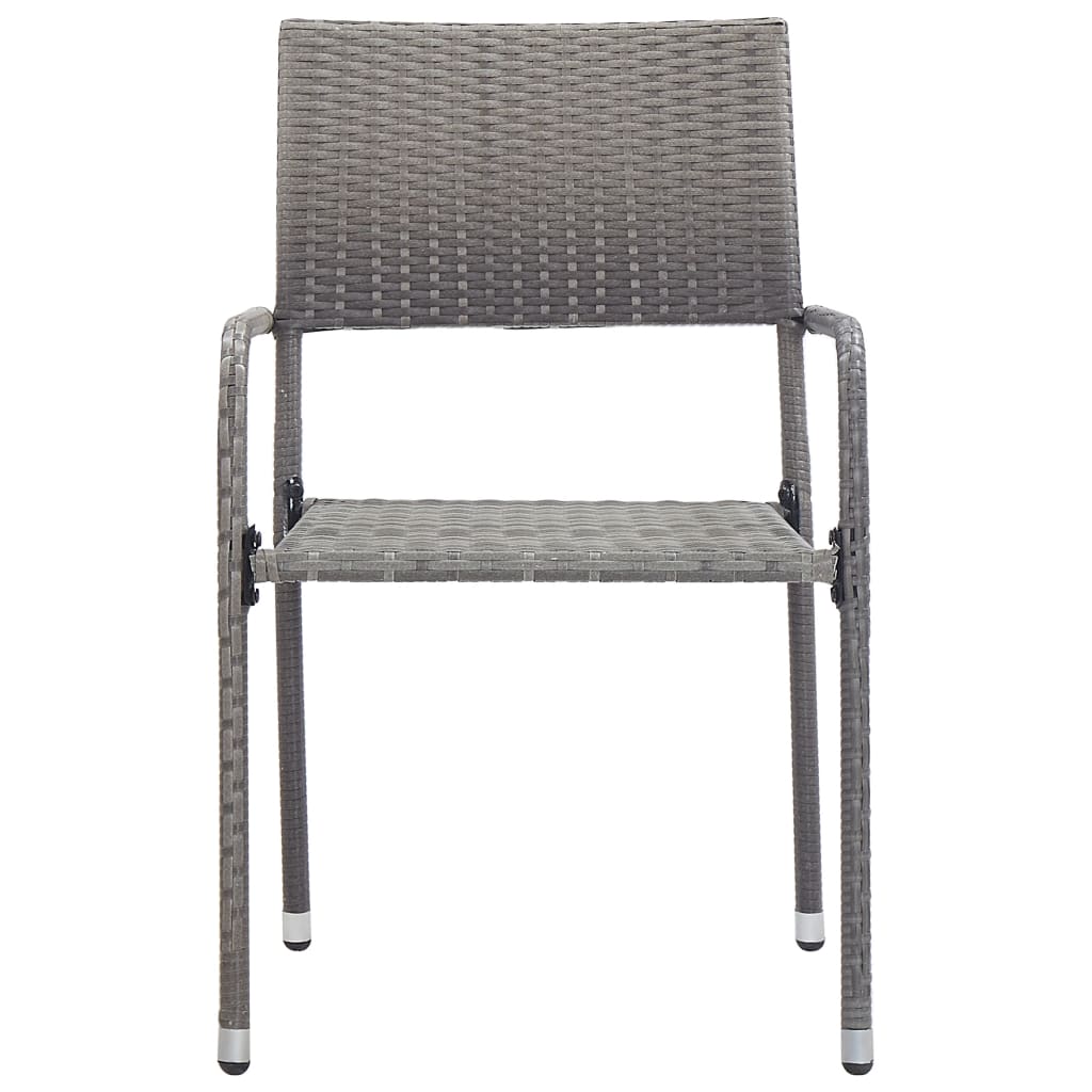 Garten-Essstühle 4 Stk. Stapelbar Polyrattan