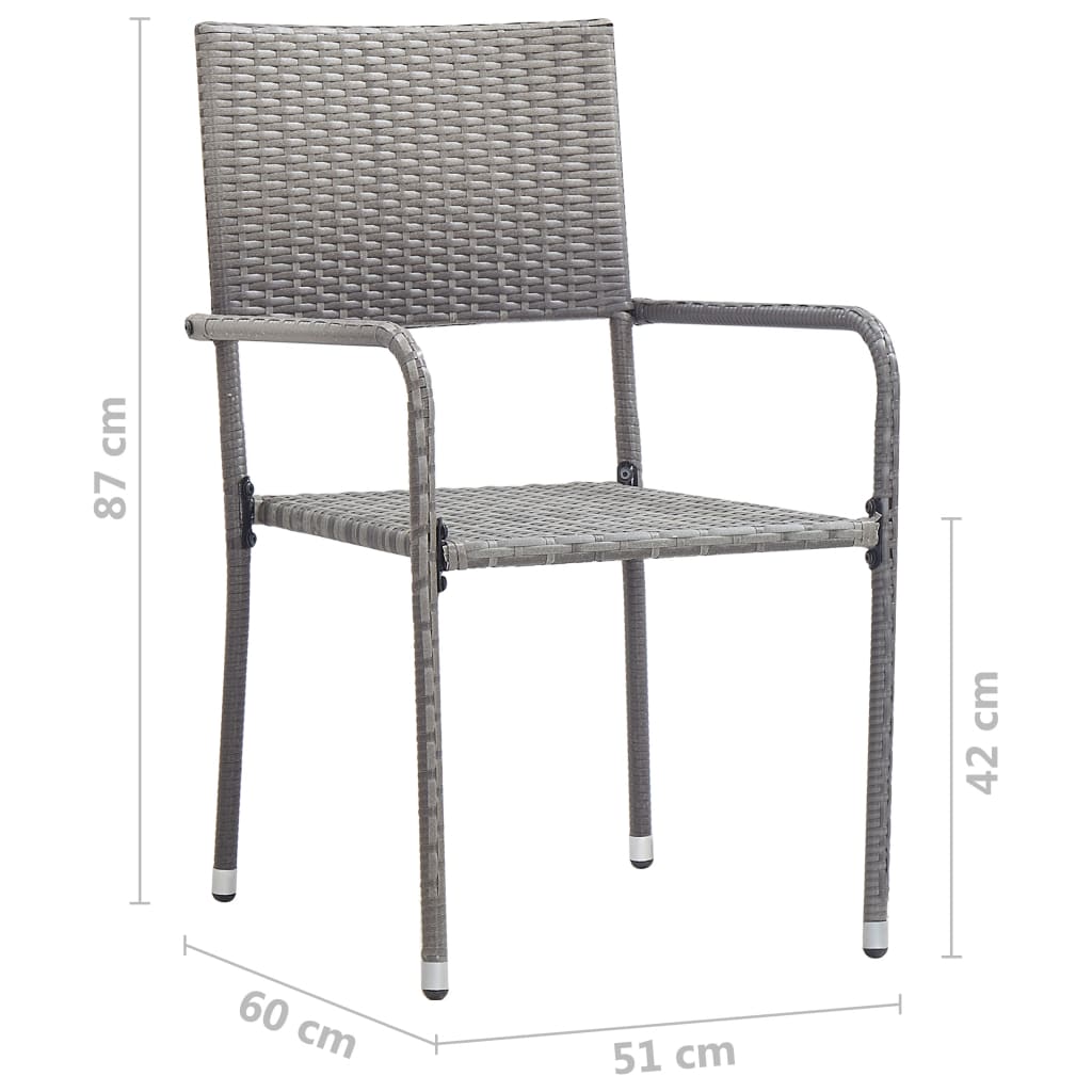 Garten-Essstühle 4 Stk. Stapelbar Polyrattan