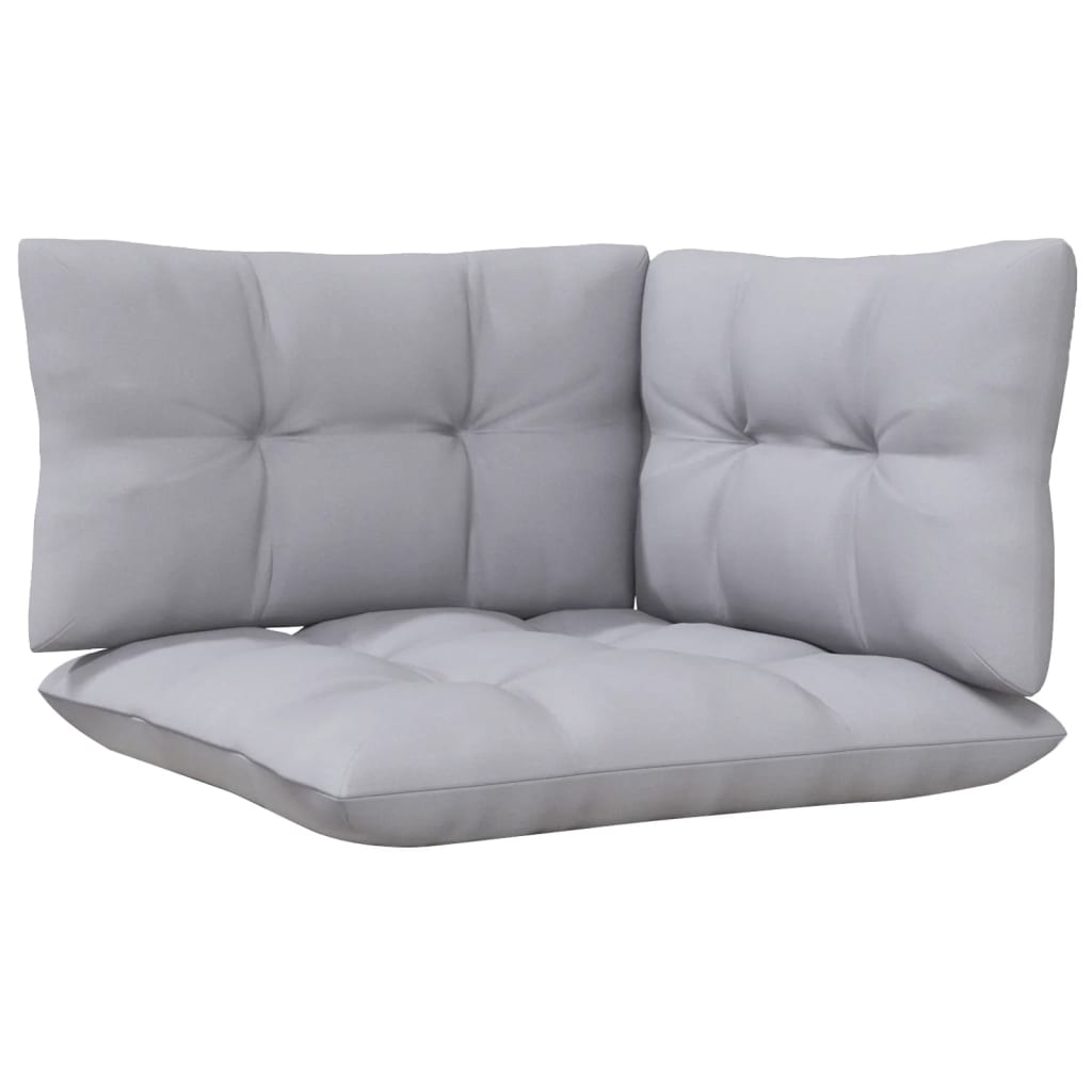 2-Sitzer-Gartensofa Mit Grauen Kissen Massivholz Kiefer