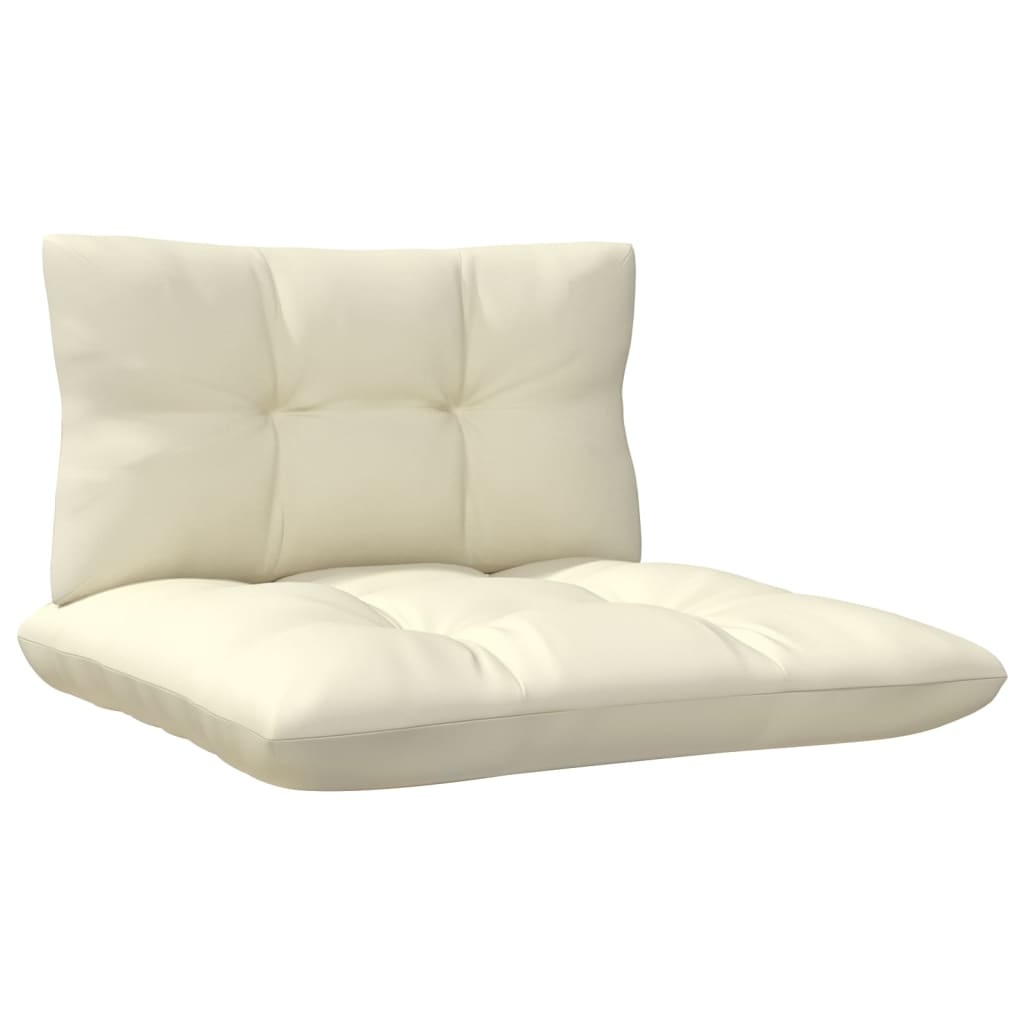 4-Tlg. Garten-Lounge-Set Mit Creme Kissen Kiefernholz