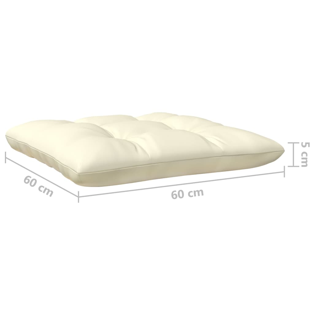 4-Tlg. Garten-Lounge-Set Mit Creme Kissen Kiefernholz