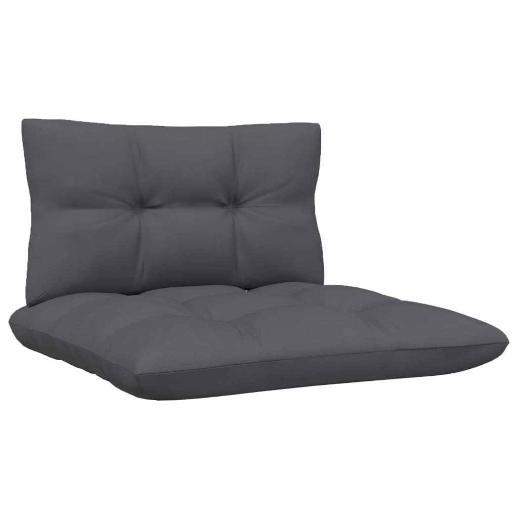 6-Tlg. Garten-Lounge-Set Mit Anthrazit Kissen Kiefernholz
