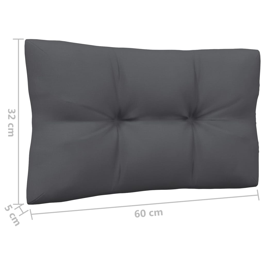 6-Tlg. Garten-Lounge-Set Mit Anthrazit Kissen Kiefernholz