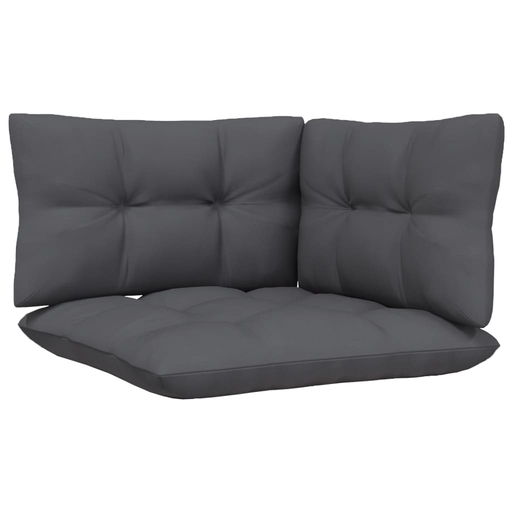 4-Tlg. Garten-Lounge-Set Mit Anthrazit Kissen Kiefernholz