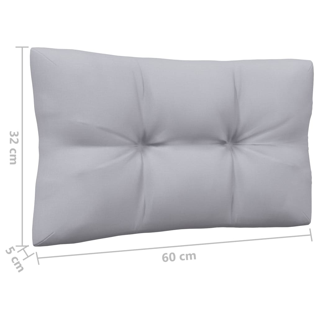 6-Tlg. Garten-Lounge-Set Mit Grauen Kissen Kiefernholz
