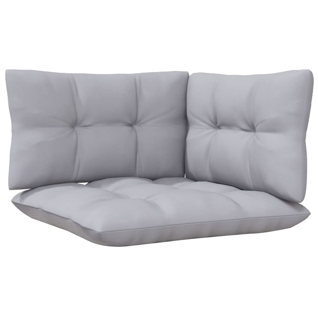 6-Tlg. Garten-Lounge-Set Mit Grauen Kissen Kiefernholz