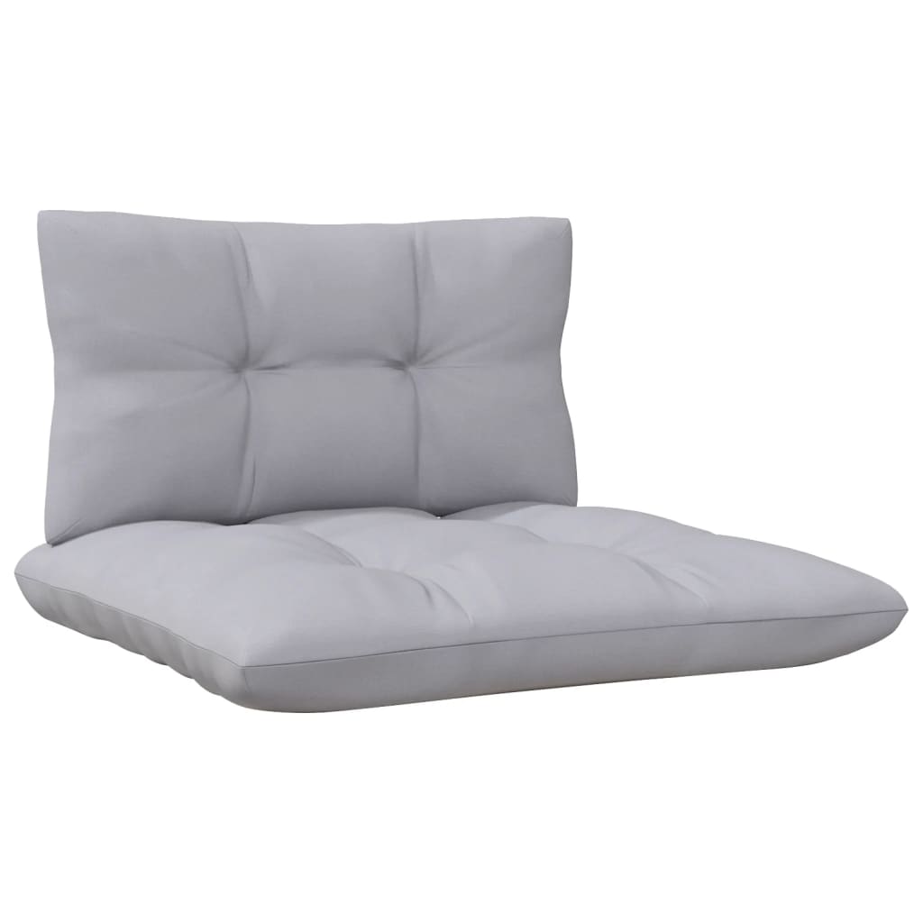 6-Tlg. Garten-Lounge-Set Mit Grauen Kissen Kiefernholz