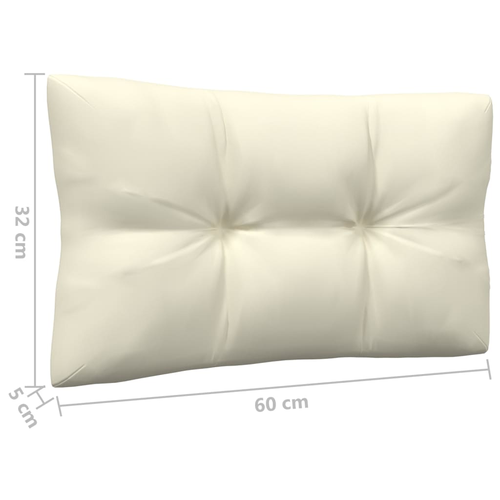 7-Tlg. Garten-Lounge-Set Mit Creme Kissen Kiefernholz