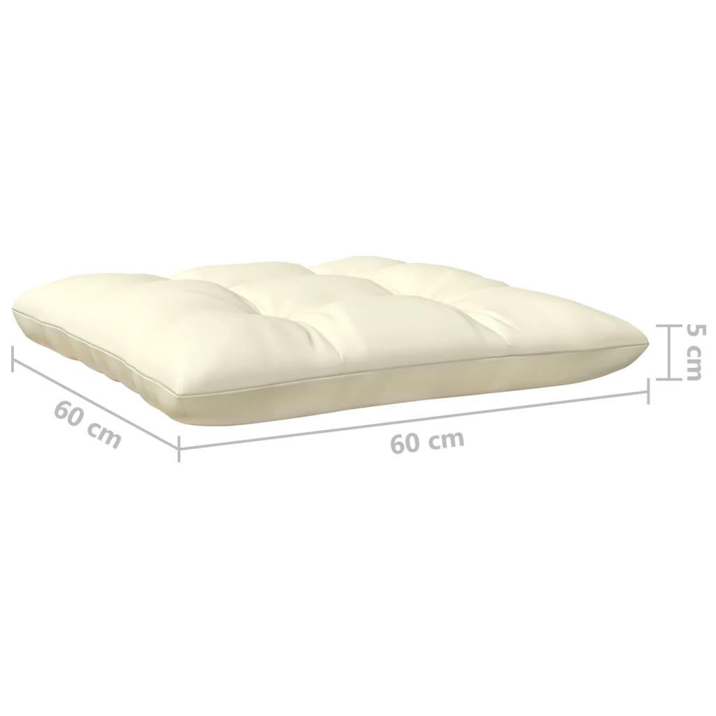 4-Sitzer-Gartensofa Mit Creme Kissen Massivholz Kiefer