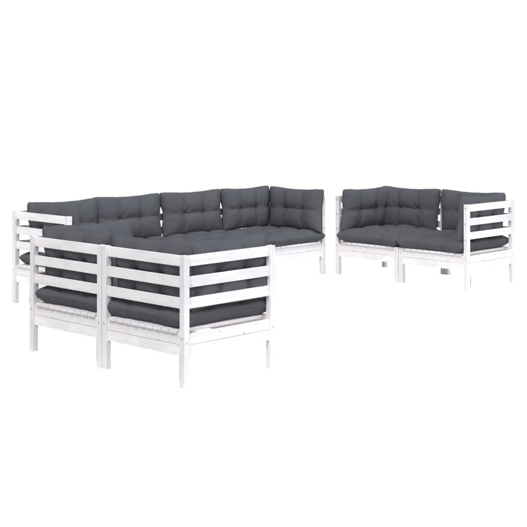 8-Tlg. Garten-Lounge-Set Mit Kissen Massivholz Kiefer