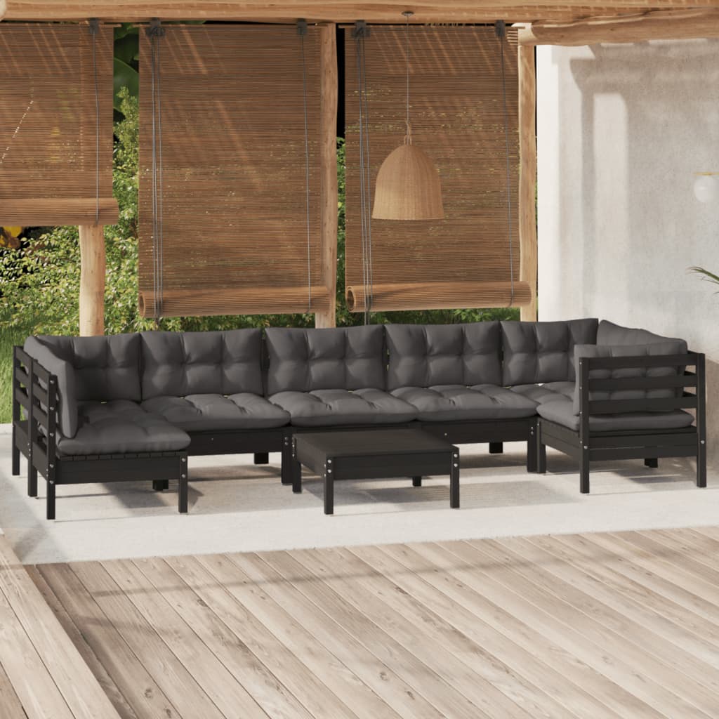 8-Tlg. Garten-Lounge-Set Mit Kissen Kiefernholz