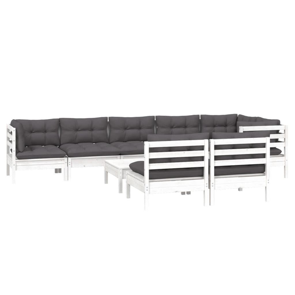 9-Tlg. Garten-Lounge-Set Mit Kissen Kiefer Massivholz