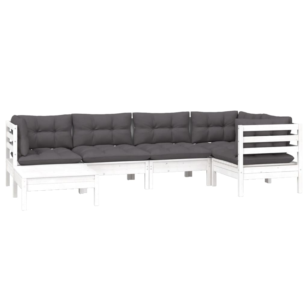 6-Tlg. Garten-Lounge-Set Mit Kissen Kiefer Massivholz