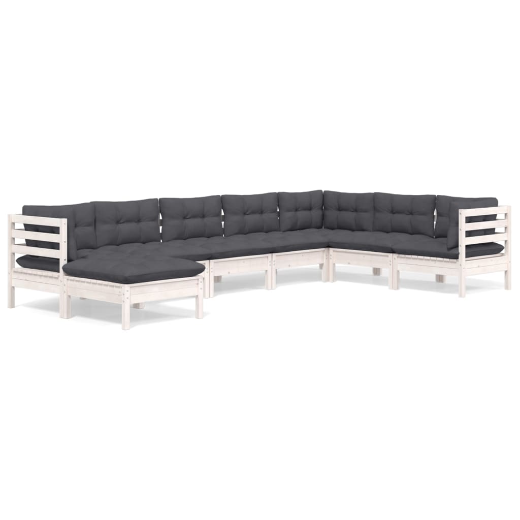 8-Tlg. Garten-Lounge-Set Mit Kissen Kiefer Massivholz