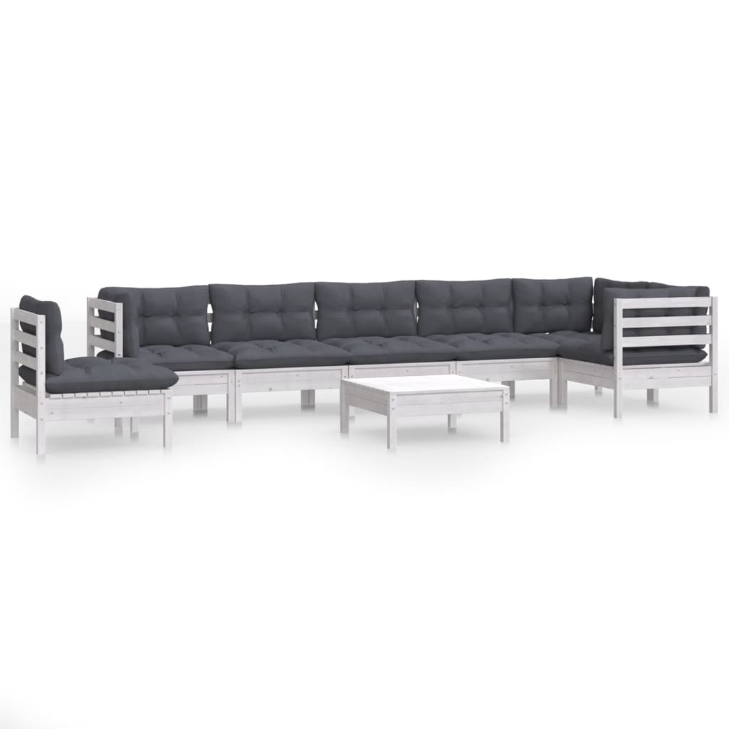9-Tlg. Garten-Lounge-Set Mit Kissen Kiefer Massivholz