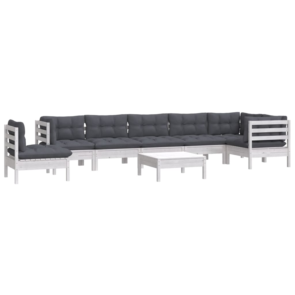 9-Tlg. Garten-Lounge-Set Mit Kissen Kiefer Massivholz