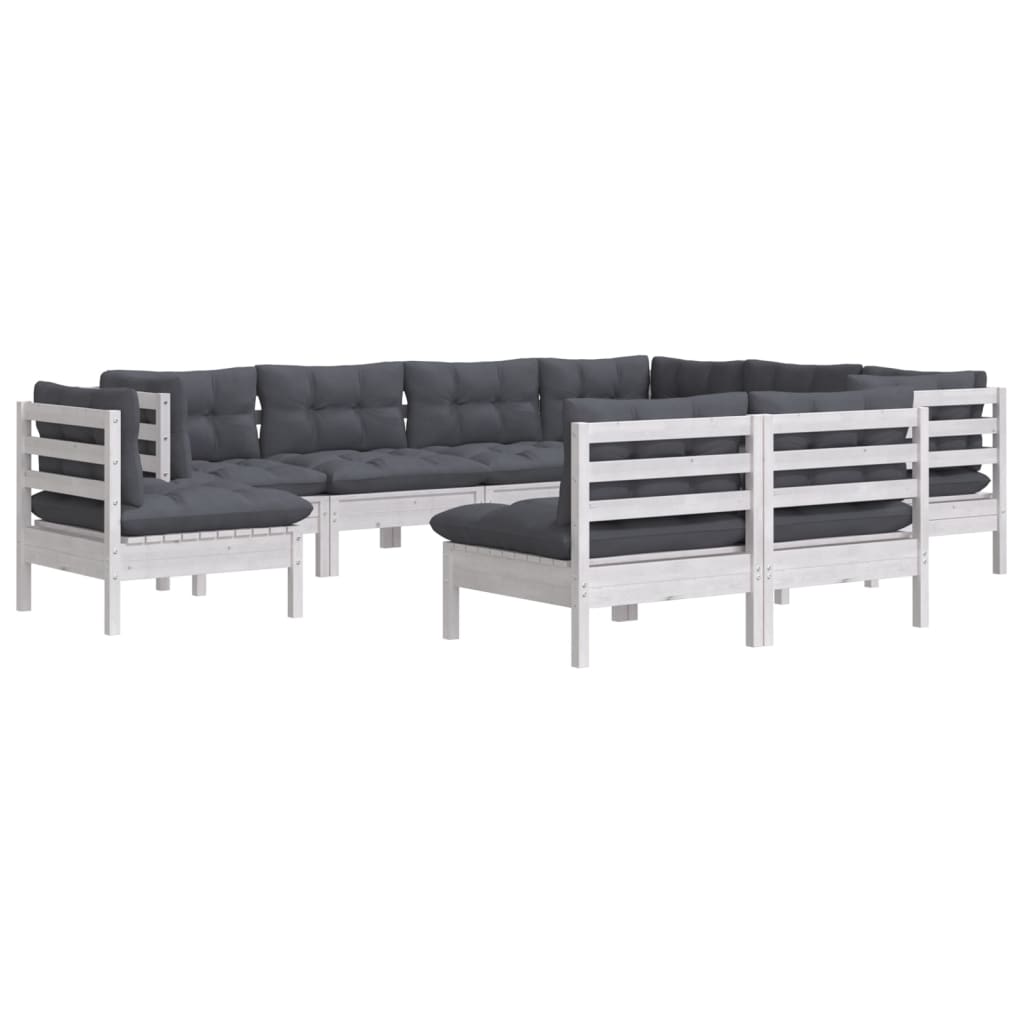 9-Tlg. Garten-Lounge-Set Mit Kissen Kiefer Massivholz