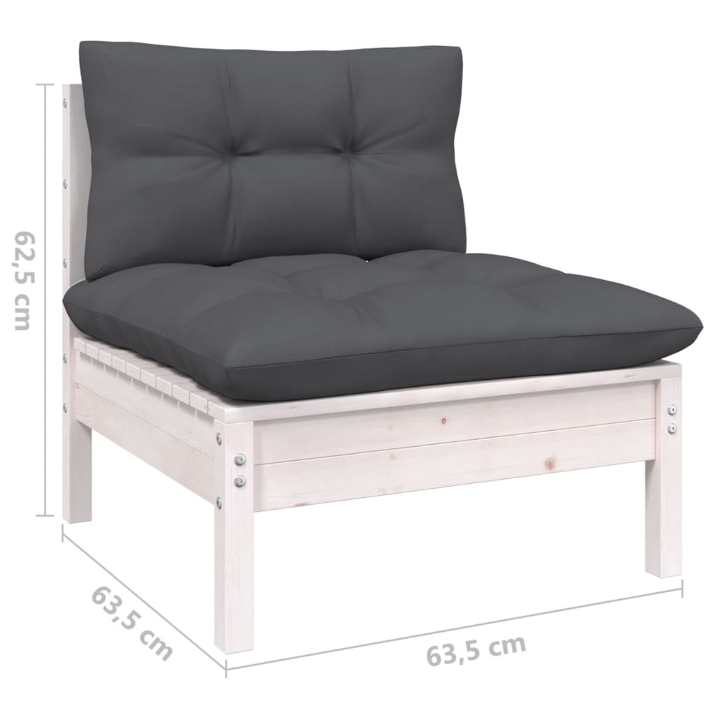 14-Tlg. Garten-Lounge-Set Mit Kissen Massivholz Kiefer