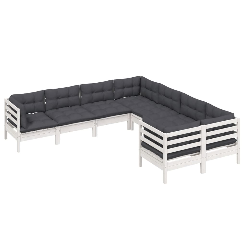 8-Tlg. Garten-Lounge-Set Mit Kissen Massivholz Kiefer